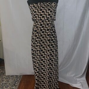 Strapless Patterned Maxi Dress